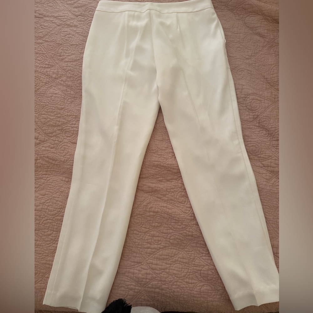 Trina Turk Cream Fabric with Silver Zipper